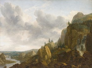 Northern Mountain Landscape with Waterfall, 1647. Creator: Allart van Everdingen.