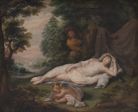 Sleeping Nymph Watched by a Man, 1649. Creator: Laurentius de Neter.