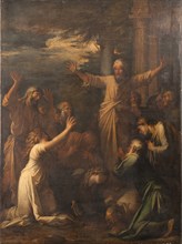 Jonah Preaching to the People of Niniveh, 1661. Creator: Salvator Rosa.