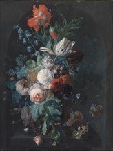 A Vase with Flowers, 1700-1749. Creator: Jan van Huysum.