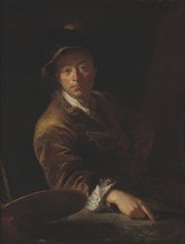 Portrait of a Painter (presumably C. L. Agricola, 1667-1719), 1714. Creator: Antoine Pesne.