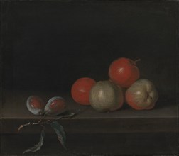 Apples and Peaches on a Table, 1726-1763. Creator: Johan Horner.