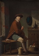 A Man Smoking His Pipe, 1741-1782. Creator: Peter Cramer.