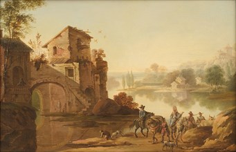 Landscape in the Italian manner, 1745-1786. Creator: Johan Edvard Mandelberg.