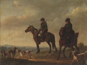 Two hunters on horseback, 1792-1831. Creator: Christian David Gebauer.
