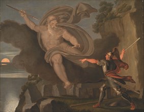 Fingal´s Battle with the Spirit of Loda;Fingal defeating Loda, the God of Sora, 1797. Creator: Asmus Jakob Carstens.