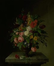 A vase with flowers, 1816-1837. Creator: Hanne Hellesen.