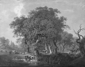 Cattle in a forest, 1817. Creator: Samuel Mygind.