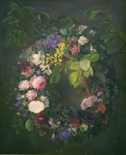 Garland of flowers, 1835-1855. Creator: Emma Thomsen.