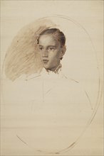 Portrait, probably the son of artist Thorald Jerichau, sketch, 1858-1861. Creator: Elisabeth Baumann.
