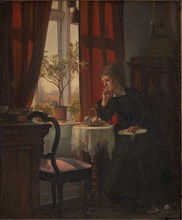 Helga Johansen, the artist's sister, 1866-1900. Creator: Viggo Johansen.