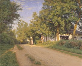 Road through a village, 1868-1896. Creator: Ludvig Christian Brinck Seidelin Kabell.