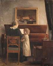 At the piano, 1876-1898. Creator: Peter Vilhelm Ilsted.