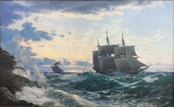 Ships off the coast the morning after a storm, 1878. Creator: Carl Rasmussen.