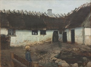 Outside a homestead, 1879-1890. Creator: Holger Moller.