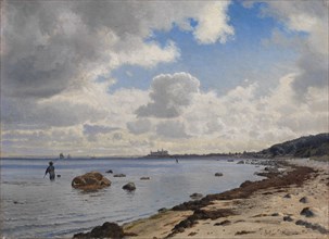 North coast of Zealand with a view of Kronborg, 1880. Creator: Vilhelm Kyhn.