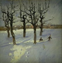 Winter Scene in a Suburb of Copenhagen, 1889-1899. Creator: Fridolin Johansen.