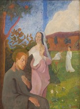 Decorative Picture. The Vision of Saint Francis with the Three White Virgins, 1892. Creator: Gad Frederick Clement.