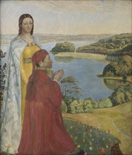Dante and Beatrice in Paradise, 1895. Creator: Poul S. Christiansen.