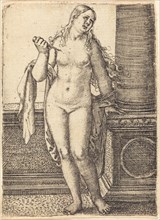 Lucretia Standing at a Column, c. 1520. Creator: Barthel Beham.