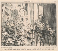 Aspect de Paris, depuis qu'on a joue..., 19th century. Creator: Honore Daumier.