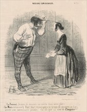 La femme. Je viens de découvrir une mèche..., 1840. Creator: Honore Daumier.