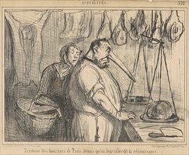 Tristesse des bouchers de Paris ..., 19th century. Creator: Honore Daumier.