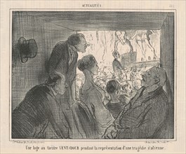 Un loge au théâtre VENTADOUR..., 19th century. Creator: Honore Daumier.