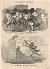 Deux phénomènes, spectacle gratis ..., 19th century. Creator: Honore Daumier.