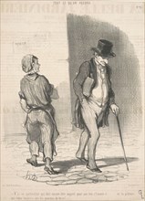 V'la un particulier qui doit ...être inquiet ..., 19th century. Creator: Honore Daumier.