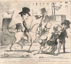 Prochaine ordannace du préfet de police, 19th century. Creator: Honore Daumier.