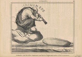 Archimède riant des efforts ..., 19th century. Creator: Honore Daumier.