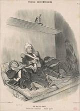Une nuit au poste, 19th century. Creator: Honore Daumier.