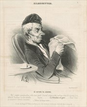 Le lecture du journal, 19th century. Creator: Honore Daumier.