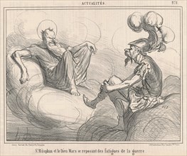 Saint Mitophan et le dieu mars ..., 19th century. Creator: Honore Daumier.