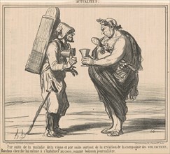 Par suite de la maladie de la vigne, 19th century. Creator: Honore Daumier.