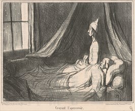 Croyant l'apercevoir ..., 19th century. Creator: Honore Daumier.