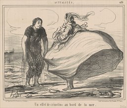 Un effet de crinoline au bord de la mer, 19th century. Creator: Honore Daumier.