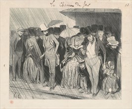 Une station infiniment trop prolongée, 19th century. Creator: Honore Daumier.