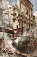 'Arras; Incendie de la Cathedrale d'Arras',1915 (1924). Creator: Francois Flameng.