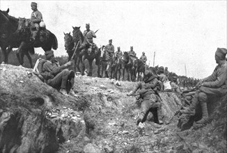 'La resistance Serbe; Troupes serbes, ramenees de la frontiere bulgare, pour e'tre...1915 (1924). Creator: Unknown.