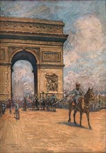 'Le jour de gloire; Le General Mangin, en tete de l'Armee Coloniale, passe sous l'Arc de..., 1919. Creator: Charles-Jules Duvent.