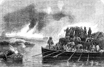 The Bombardment of Sveaborg - Officers on the Island of Tona Miola - sketched by J. W. Carmichael, 1 Creator: Unknown.