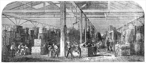 The Great Tobacco Warehouse, at the London Docks, 1856.  Creator: Unknown.