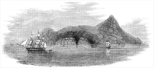 Pitcairn's Island - sketched from H.M.S. "Amphitheatre", 1856.  Creator: Unknown.