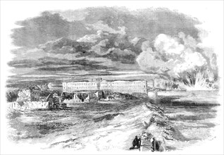 Destruction of the Docks, Sebastopol - from a sketch by J. A. Crowe, 1856.  Creator: J. A. Crowe.
