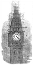 The Great Clock-Dial of the New Houses of Parliament, illuminated, 1856.  Creator: Unknown.
