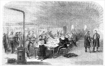 Soldiers' Reading-Room, St. Mary's Barracks, Chatham, 1856.  Creator: Unknown.