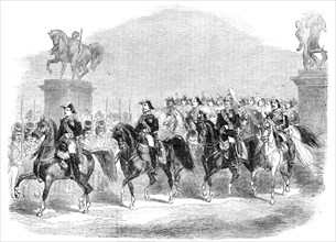 The Emperor of the French and Count Orloff proceeding to the Grand Review, in the Champ de Mars, 185 Creator: Unknown.