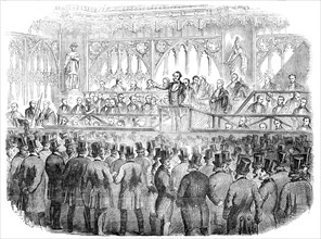 The Common Hall on Corporation Reform, in Guildhall, 1856.  Creator: Henry Fitzcook.